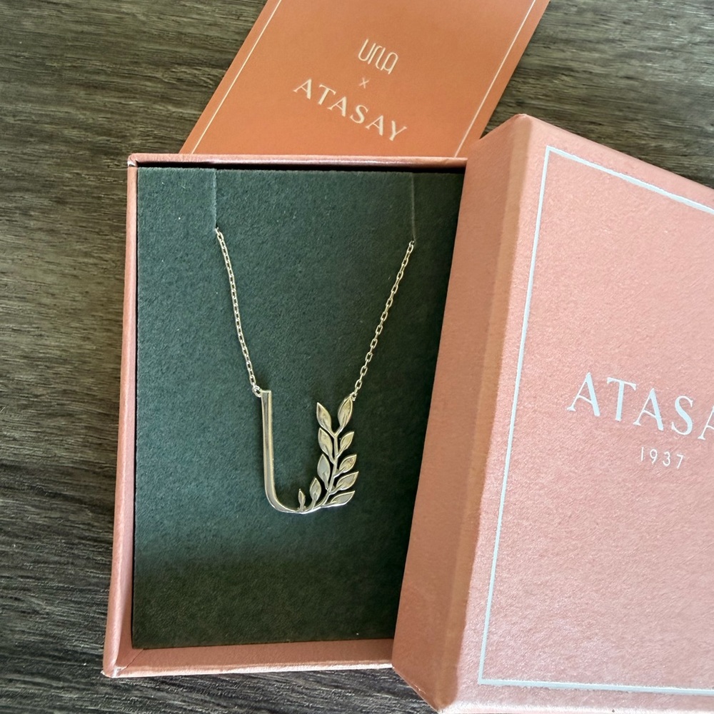 Silver Leaf Pendant Necklace Urla x Atasay 925 Silver